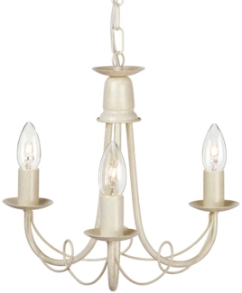 Kronleuchter, Hängelampe, Stahl, Beige Gold, D 37 cm