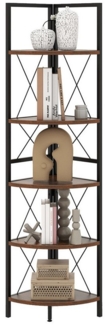 COSTWAY Eckregal, mit 5 Ebenen, 160cm Bücherregal Holz Metallgestell