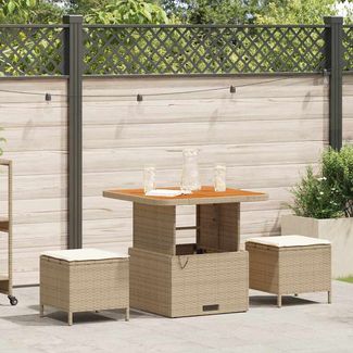 vidaXL Garten Essgruppe Beige Poly-Rattan 42007913