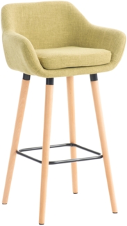 DELUKE® Barhocker mit Lehne Hellgrün VILO - Stoffbezug, 99x55x46cm Barhocker mit Lehne Tresenhocker Barstuhl Küchenhocker Thekenhocker hoher Stuhl