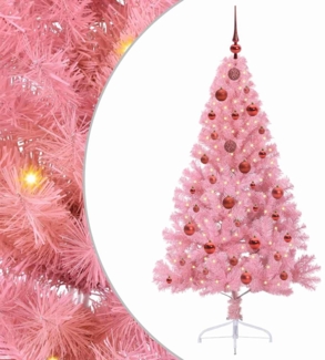 vidaXL Künstlicher vorbeleuchteter Weihnachtsbaum Rosa 150 cm PVC 3397063
