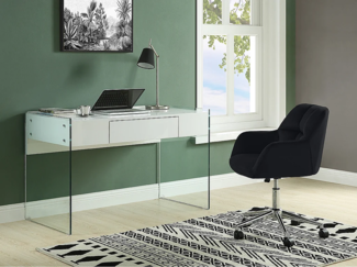 Vente-unique - Bürostuhl höhenverstellbar - Samt - Schwarz - PEGA von Pascal Morabito