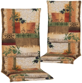 NYVI Hochlehnerauflage Hochlehner Auflagen Rio 2er Set - Stuhlauflage für Gartenstühle, (2 St), Sitzauflage, Pflegeleicht, Robust, Bequem