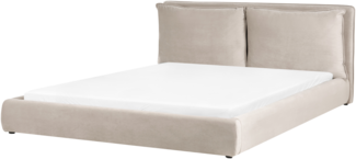 Bett mit Lattenrost Samtstoff BAJONNA 180 x 200 cm Taupe