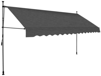 vidaXL Einziehbare Markise Handbetrieben mit LED 350 cm Anthrazit 145867