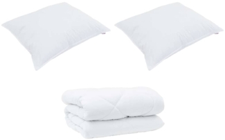 vidaXL Winterbettdecke mit Kissen 3 pcs Weiß Mikrofaser 3377859