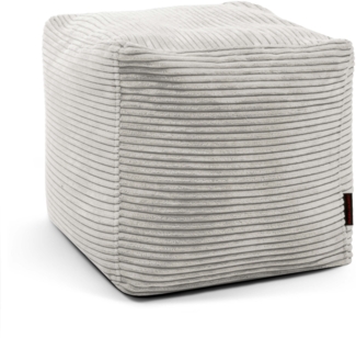 Sitzsack ‘Pouf Up!‘, Bezugstoff - Waves, 100% Polyester, Snow, 40x45x45 cm cm.