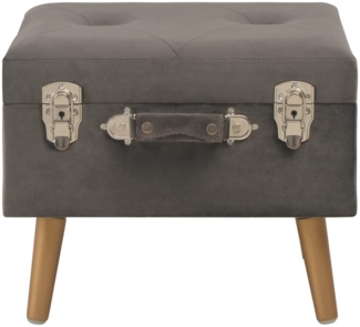vidaXL Hocker mit Stauraum 40 cm Grau Samt 329253