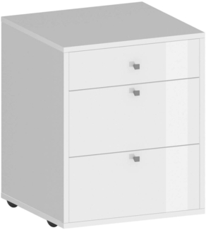 Dmora Kommode Asgabat, Schlafzimmerkommode, Kommode mit 3 Schubladen, 47x45h61 cm, Weiß