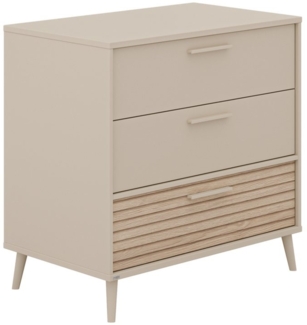 EEFJE Kommode, Cashmere Beige/Groovy Oak, 3 Schubkästen