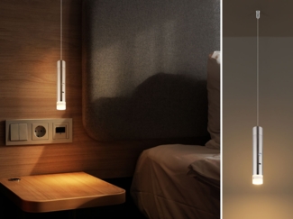 Akku Pendelleuchte PELO Silber, dimmbar, abnehmbarer Leuchtenkopf Ø 3,8cm