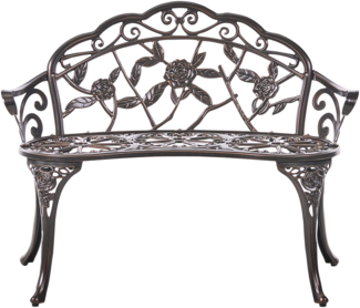 Gartenbank PIURA 88 cm Metall Dunkelbraun