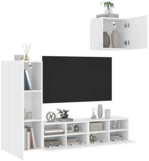 vidaXL 4-tlg. Wohnwand Weiß Holzwerkstoff 3216500