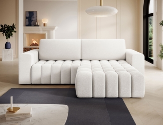 Eltap 'Bonett' Ecksofa mit Schlaffunktion, 92 x 175 x 250 cm, Hellcreme, Rechts