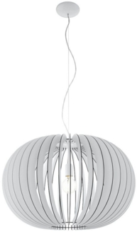 Eglo 95034 Hängeleuchte STELLATO in Holzlamellenoptik weiß Ø 70cm