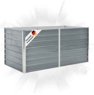 DELUKE® Hochbeet für Garten OSKAR Grau 160x80x77cm Verzinkter Stahl Hochbeet Metall Gartenbeet Kräuterbeet Blumenbeet Beet hoch Frühbeet für Garten Gemüsebeet