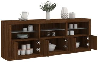 vidaXL Sideboard mit LED-Leuchten Braun Eichen-Optik 181,5x37x67 cm 3209008