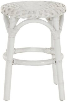 Krines Home Badhocker Hocker aus natürlichem Rattan Rattanhocker Beistell-Hocker Rund Ø 34cm, Schemel Badhocker