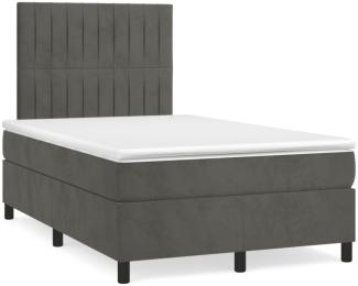 vidaXL Boxspringbett mit Matratze & LED Dunkelgrau 120x190 cm Samt 3270324