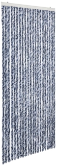 vidaXL Insektenschutz-Vorhang Blau, Weiß und Silbern 90x220cm Chenille 284274
