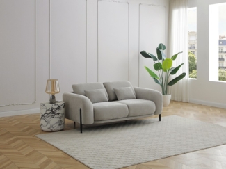 Vente-unique - Sofa 2-Sitzer mit verstellbarer Rückenlehne - Stoff Hellgrau - ARAVIO