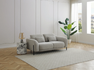 Vente-unique - Sofa 2-Sitzer mit verstellbarer Rückenlehne - Stoff Hellgrau - ARAVIO