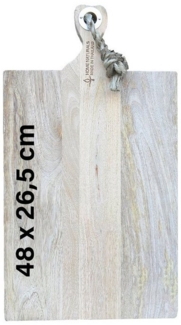 Steelboxx Schneidebrett Servierbrett aus Mango-Holz mit Griff Gr. L 48cm x 26,5 x 3,5, Mangoholz, (1, 1-St), Lebensmittelecht und natürlich aus massivem Mangoholz gefertigt