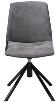 Stuhl Brody, Metall, Mikrofaser, Anthrazit, 49 x 91 x 64 cm