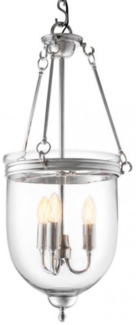 Casa Padrino Luxus Laterne - Luxus Nickel Hängeleuchte Durchmesser 32 x H 70 cm