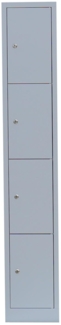 Schließfachschrank Wertfachschrank Fächerschrank Spind Umkleideschrank 4 Fächer-Spint Lichtgrau 520410