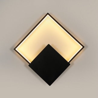 Goeco Wandleuchte Quadratische LED-Innenwandleuchte, Schlichte LED-Wandlampe, LED fest integriert, Warmweiß, 21W, 3000K, 33x33cm - Für Schlafzimmer & Flur