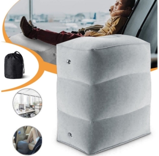 HAUSS SPOLE Reisekissen aufblasbares Reisekissen Fußhocker mit 3 Höhenstufen,Beinhebekissen, Höhenverstellbar Tragbare Fußauflage, 1-tlg, Hause Reduziert Schwellungen Und Verbessert Durchblutung, Aufblasbare Fußstützen für Flugzeug und Autofahrten Zuha...