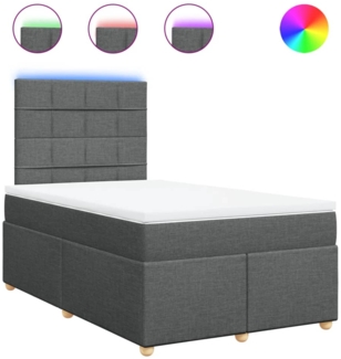 vidaXL Boxspringbett mit Matratze Dunkelgrau 120x200 cm Stoff 3293548