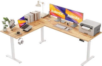 Höhenverstellbarer L-förmiger Schreibtisch 190x155 cm Elektrisch Ergonomisch