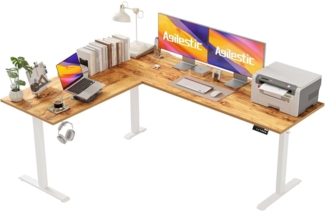 Höhenverstellbarer L-förmiger Schreibtisch 190 x 155 cm Elektrisch Ergonomisch
