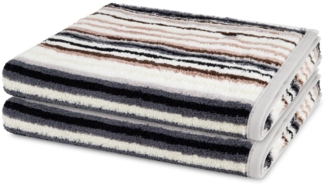 Ross Vita 2 tlg. Frottier-Set - 2 X Duschtuch (70 X 140cm) - 520 - Dunkelgrau / braun