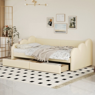 autolock Schlafsofa Polsterbett 90*200cm,Schlafsofa mit 2 Ablagefächern