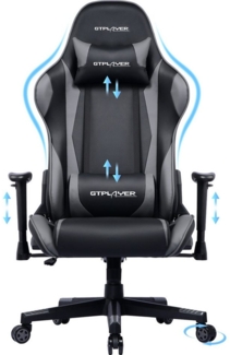 GTPLAYER Gaming-Stuhl Bürostuhl Gaming Stuhl Gaming Sessel ergonomischer Gamer Stuhl, Neigungswinkel 90°-165°