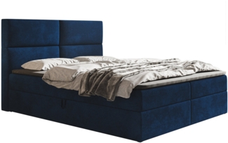 AX LIVING Boxspringbett Bonio III – 180 cm Breite, Schlafkomfort Blau