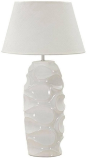 Dmora Tischlampe Stencil, Schreibtischleuchte, Büroleuchte, Arbeitslampe, Weiß, 45x45 h83 cm