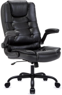 Ergonomischer Bürostuhl 360° Drehstuhl Schwarz Kunstleder 150kg