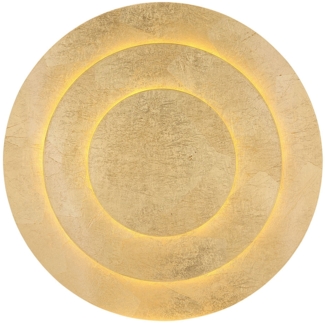 LED Deckenleuchte, Metall gold, D 35 cm