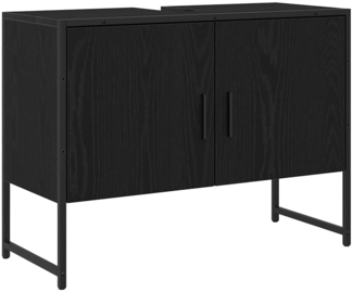 vidaXL Waschbeckenschrank mit Tür Schwarz Eichen-Optik 80 x 30 x 60 cm 863121
