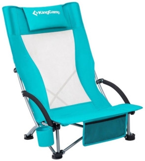 KingCamp Campingstuhl Strand Liege Stuhl Hoch Lehne Camping Klapp, Falt Sessel Niedrig 136 kg