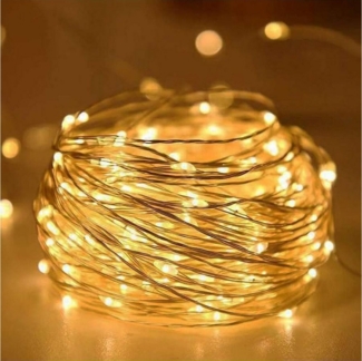 Qualra LED-Lichterkette 50/100/200LEDs Kupferdraht Lichterkette Wasserdicht Innen Außen Deko, 5/10/20m USB Weihnachten Lichterketten für Weihnachten Garten Party