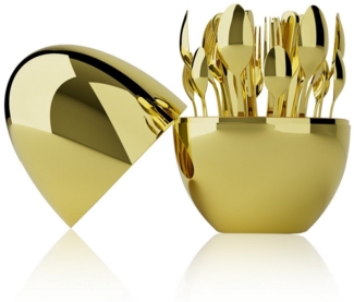 GLIESE Besteck-Set Hochwertiges Edelstahl-Besteck-Set 24-teilig, (25-tlg), 6 Personen, Edelstahl, mit eiförmiger Aufbewahrungsbox