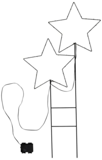 Spetebo LED Dekolicht LED Garten Stecker Sterne - 98x50 cm, An / Aus / Timer, LED, warmweiss, Timer