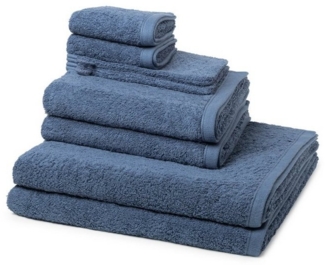 Ross Vita 8 tlg. Frottier-Set - 2 X Handtuch (50 X 100cm), 2 X Duschtuch (70 X 140cm), 2 X Gästetuch (30 X 50cm), 2 X Waschhandschuh (16 X 22cm) - 520 g/m2 - Denim