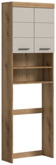 furnling Waschmaschinenumbauschrank Scott 2 offene Fächer, 2 Türen, platzsparend, Badmöbel, Badschrank, Umbau