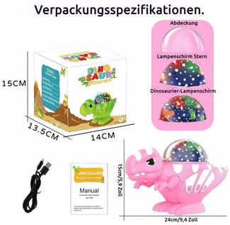VIVIHEYDAY LED Nachtlicht Dinosaurier Projektorlampe Spielzeug, Dinosaurier Sternenhimmel, Projektor Kinder, Dino Sternenhimmel Projektor Nachtlicht, 360 Grad Drehbar, Ideal als Geschenk